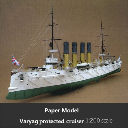 Russian Varyag Protective Cruiser Paper Unassembled DIY Model Gift for Kids