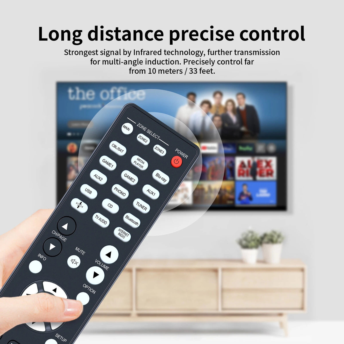 RC-1256 Remote Control For Denon AV Receiver AVR-X6800H