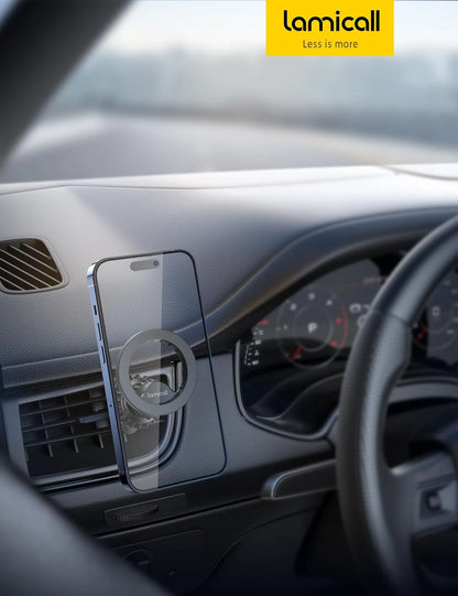 Lamicall for MagSafe Car Mount - [20 Super Magnets] Magnetic Phone Black