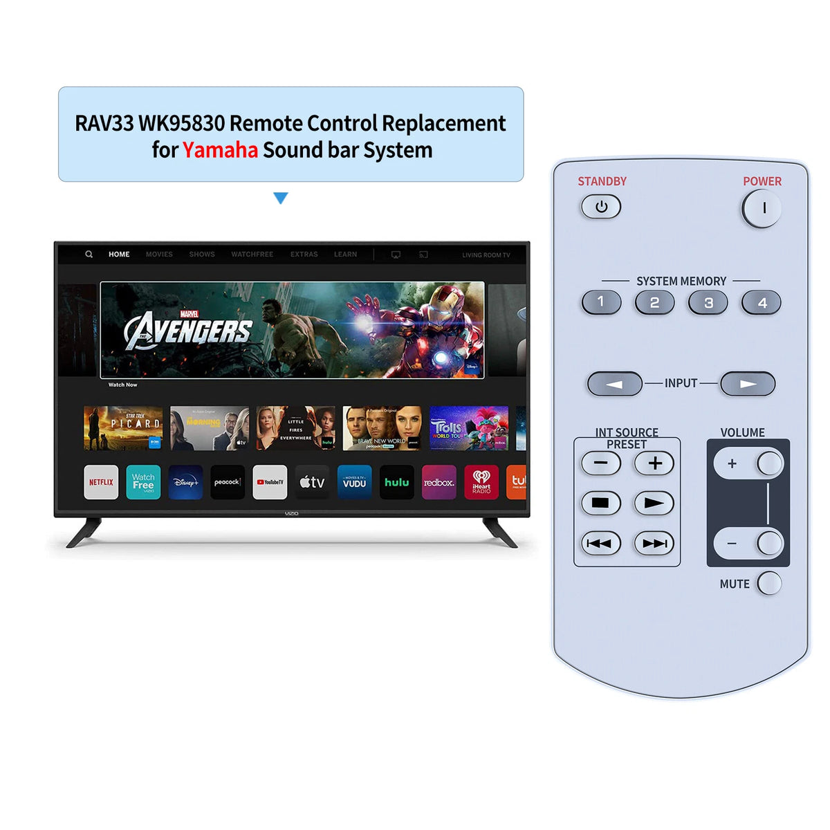 RAV33 WK95830 Remote Control For Yamaha AV Receiver RX-Z11 DSP-Z11 RXZ11 DSPZ11