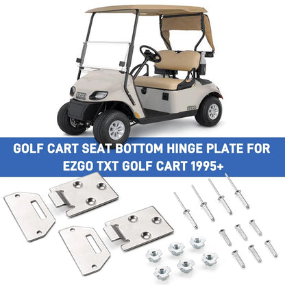 2 Pack Golf Cart Seat Hinge Kit for EZGO TXT Medalist 1995-up silvery