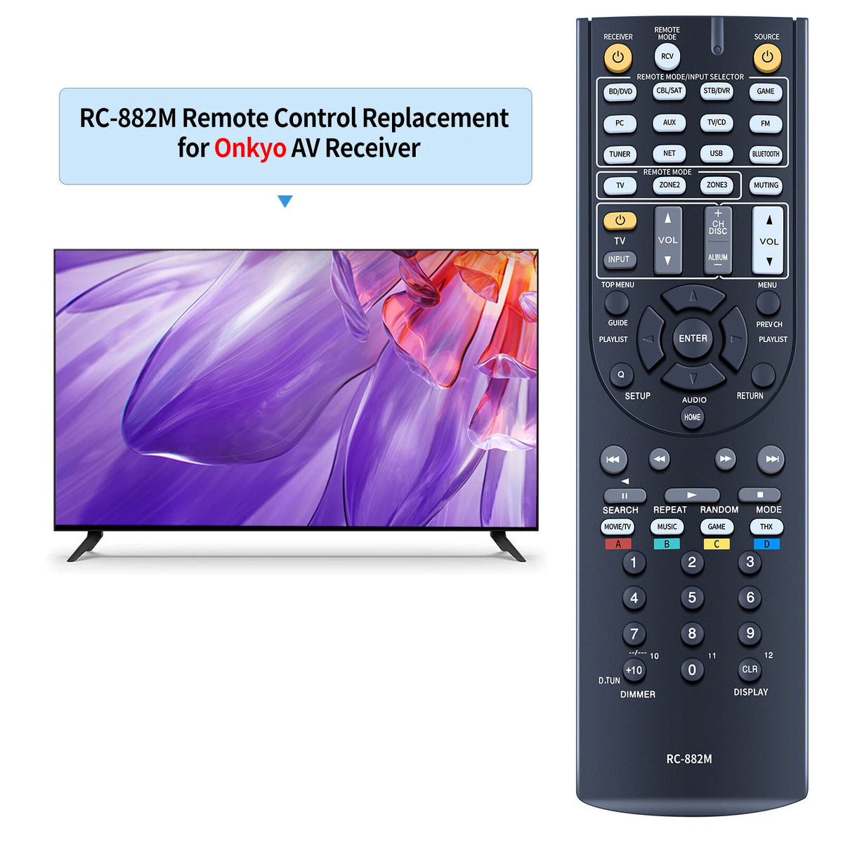 RC-882M Remote Control For Onkyo TX-NR838 TX-NR737 Audio Receiver