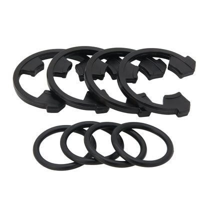 RURBRIN (4+4PCS) 3/4" Water Softener Clip and O-Ring Kit Compatible Black