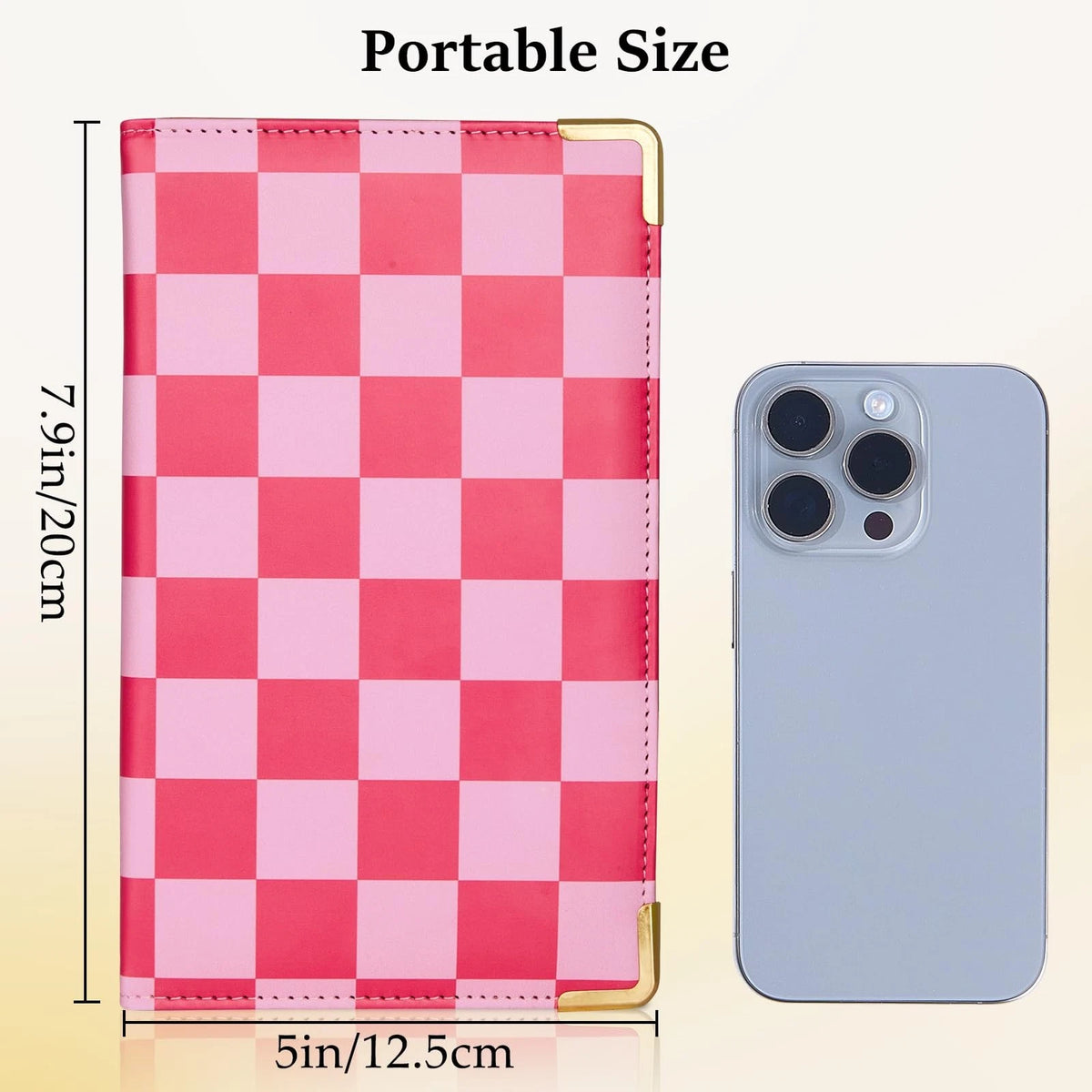 Server Books for Waitress Cute Book with Money Pink Checkerboard