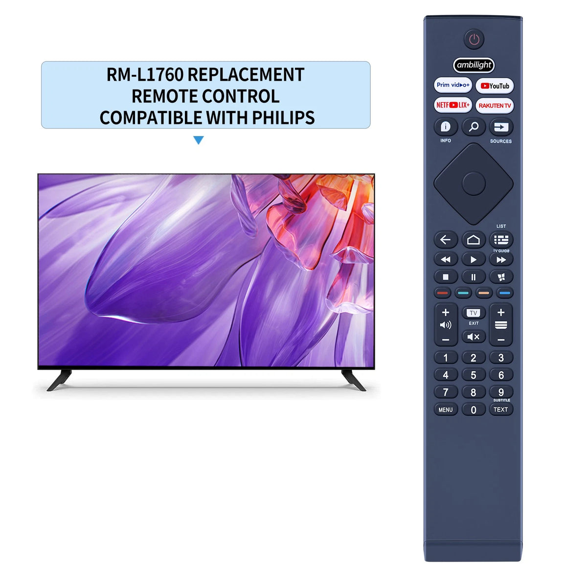Remote Control For Philips TV BRC00984501/01 398GR10BEPHN0042BC 43PUS7406
