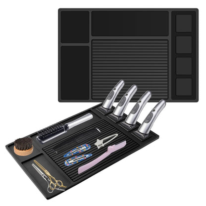 Adevar Magnetic Barber Mat for Clippers,Barber Station Organizer Black