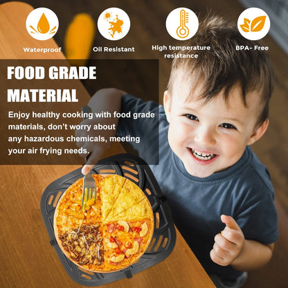 GCQ Air Fryer Grill Pan for Chefman Easy View 8 Qt TurboFry 8 8QT, Black