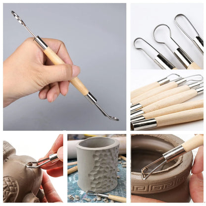 14PCS Ceramic Pottery Clay Ribbon Sculpting Tool Kit with case