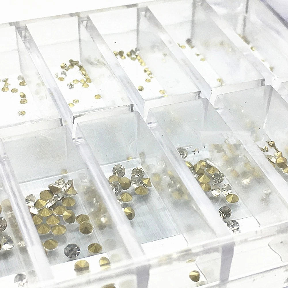 18-Size Acrylic Round Watch Rhinestone Diamond Screws Stones Assortment 540pcs