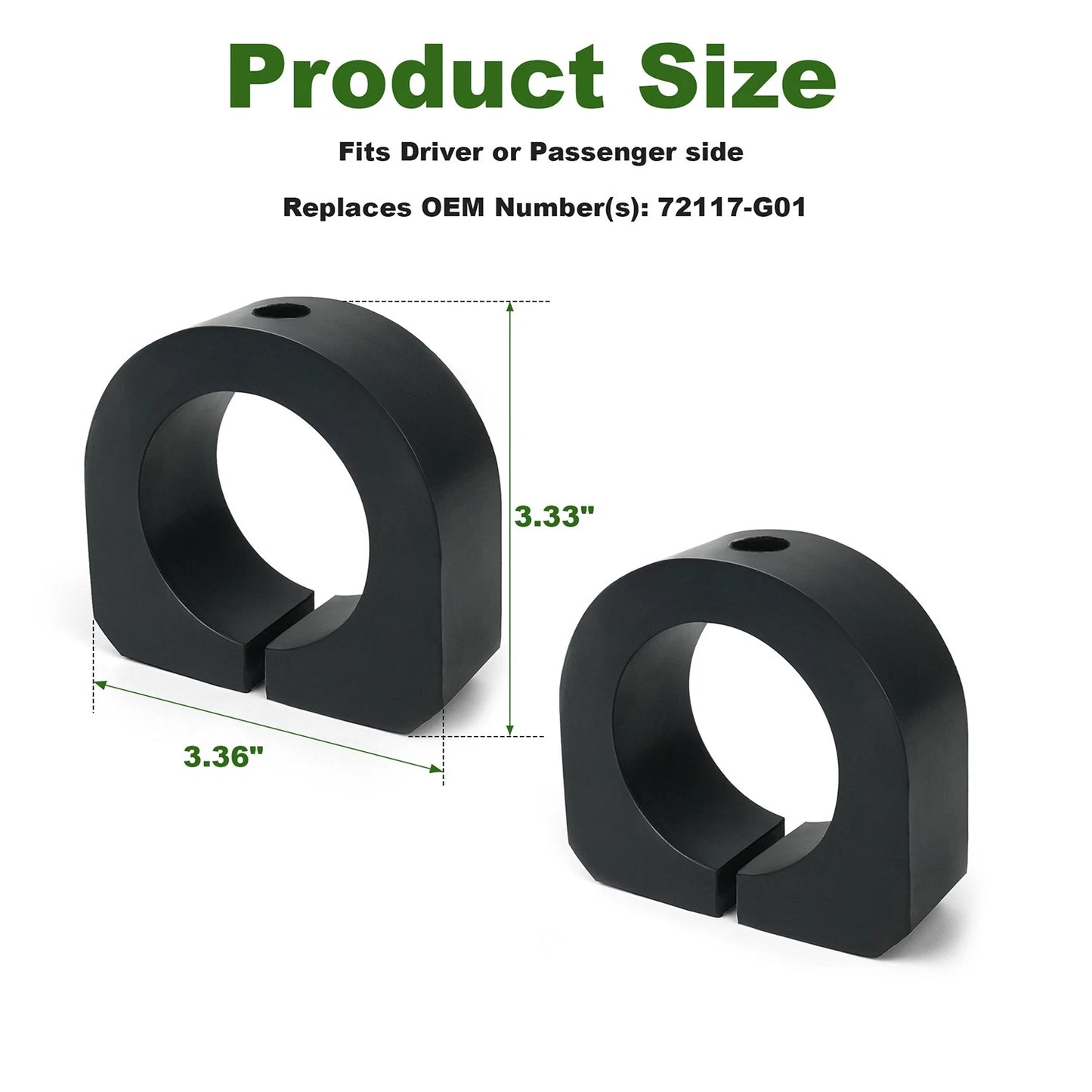 Pair Rear Spring ISO Mount Cap Rubber Bushing 72117-G01 for E-Z-GO ST Sport II