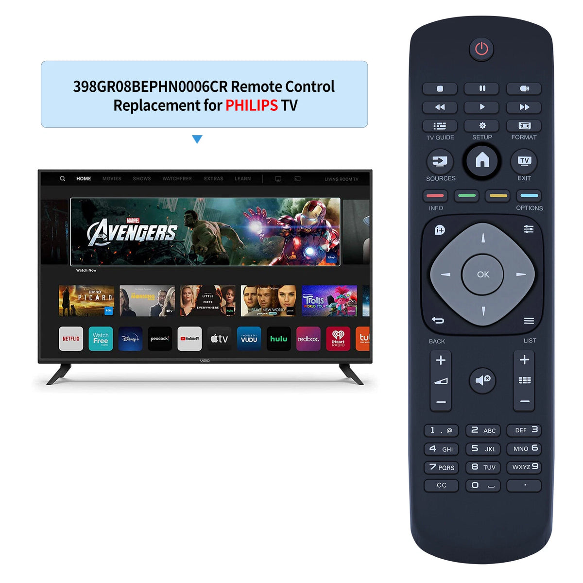 398GR8BD1NEPHH 398GR08BEPHN0006CR Remote Control For Philip s TV 47PFH4109/88