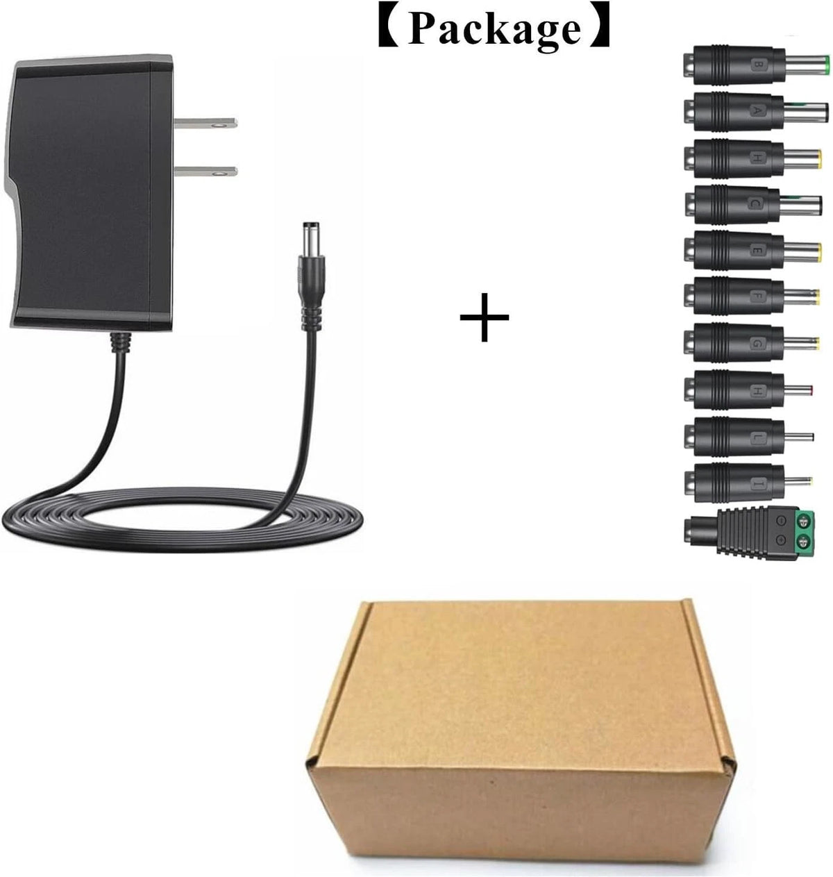 DC12V Power Supply 1A 12V AC Adapter with 11 Changeable DC Plug Tips...