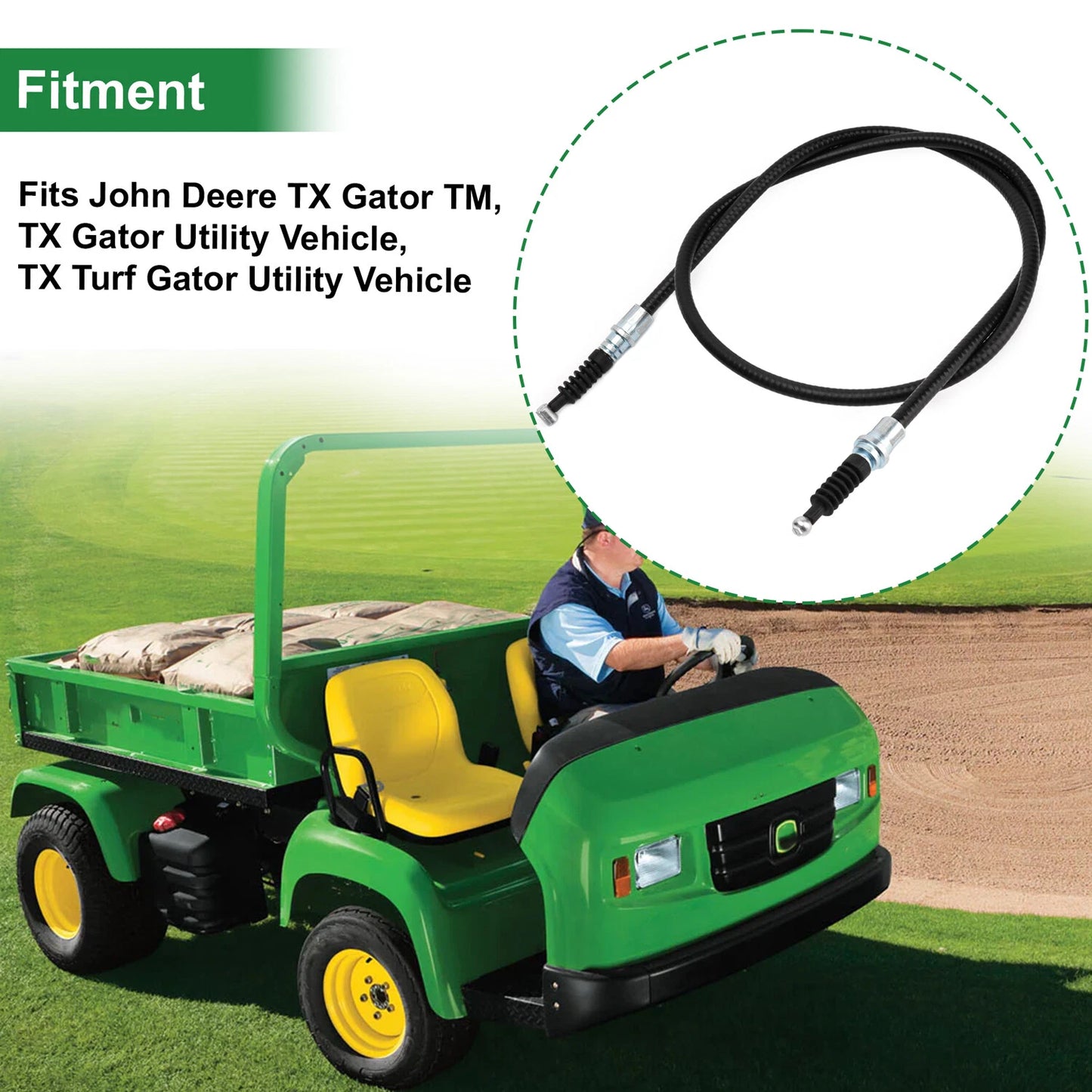 Parking Brake Cable AM136944 for John Deere Gator TX 4X2 ,TX Turf 4X2