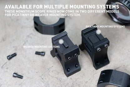 Monstrum Precision Picatinny Scope Rings | 1 inch 1.00 height, Black