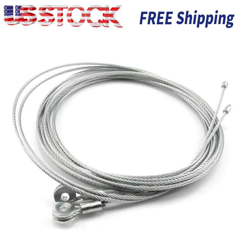Two 150" Replacement Cable Wire- Enclosed Cargo Trailer Ramp Door Spring 12.5'