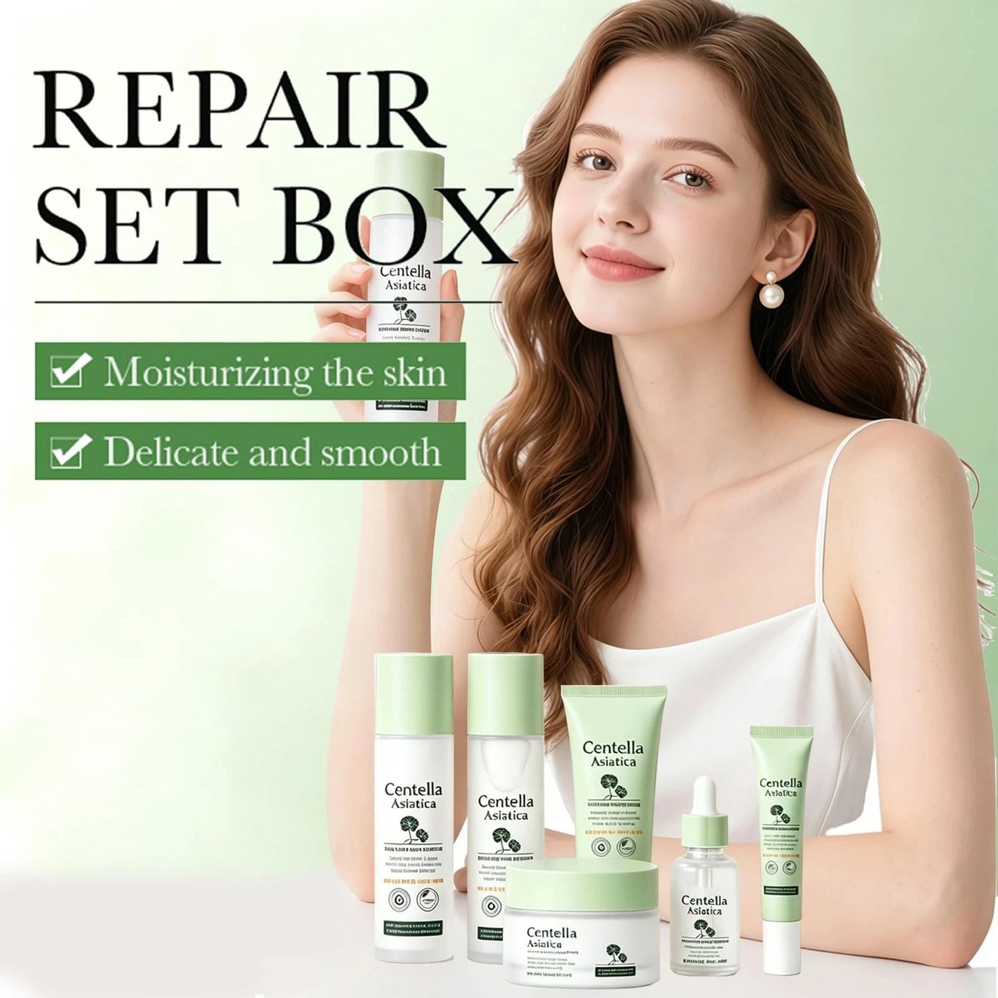 Centella Skincare Sets,6-Piece Hydrating Set , Face Care Kit C