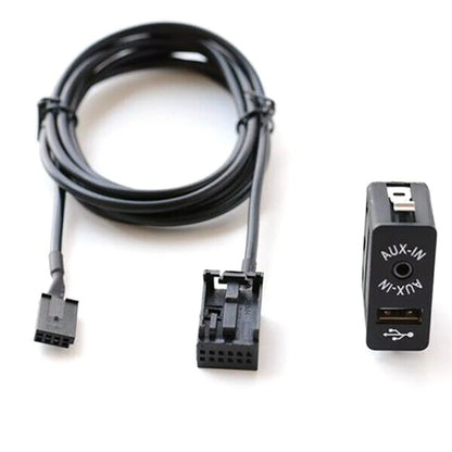 Car Dash Audio 12Pin Cable Adapter AUX USB Replacement For BMW E39 E53 X5