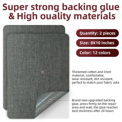 TXSN Self-Adhesive Fabric Repair Patches, Large Size 8X11 inch Dark Grey