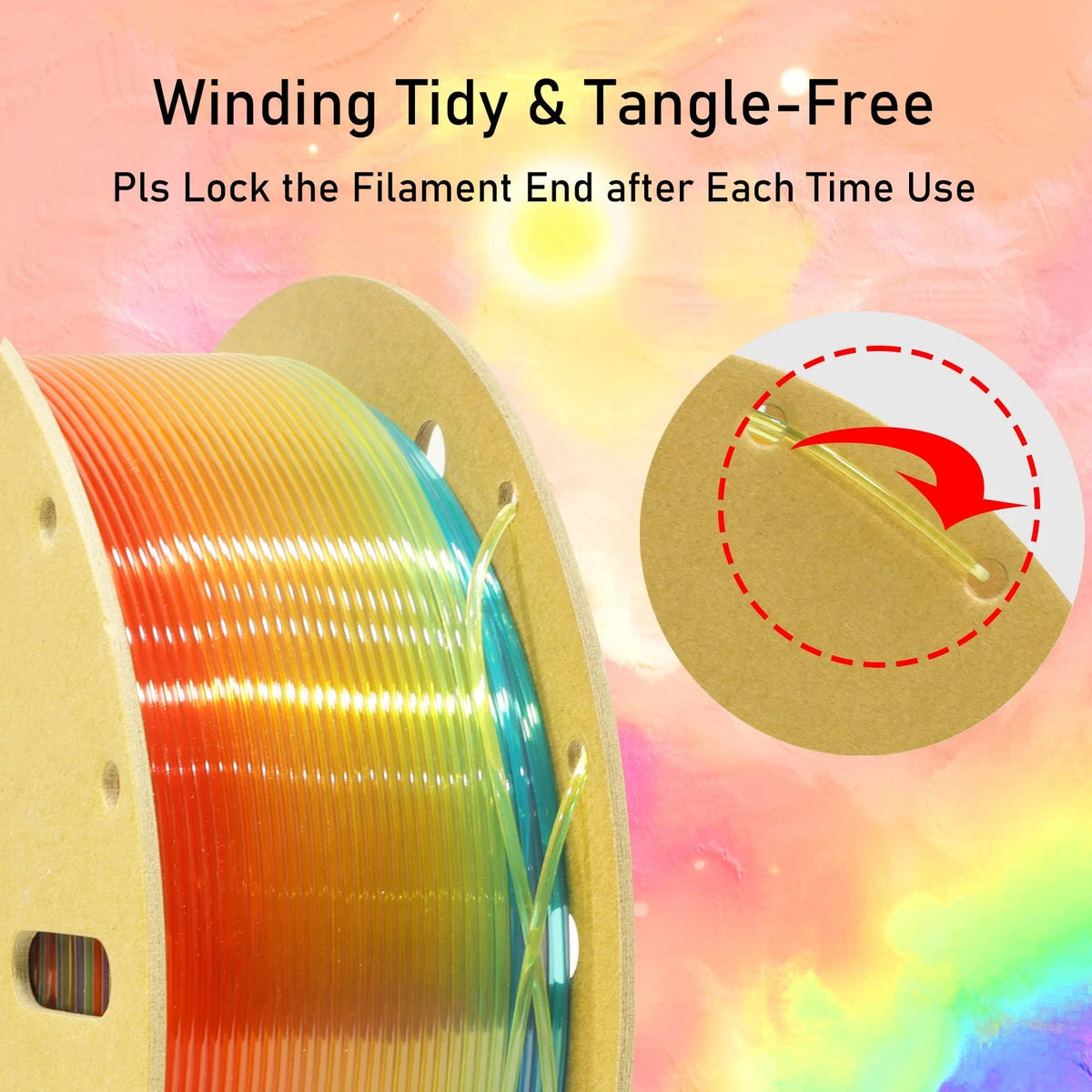 OEM MIKA3D Natural Rainbow PLA 3D Filament, 1.75mm Transparent Clear