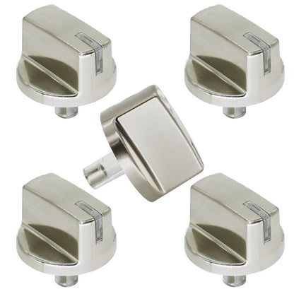 5 Pack AEZ73293801 Burner Control Knob Assembly Replacement, Silver