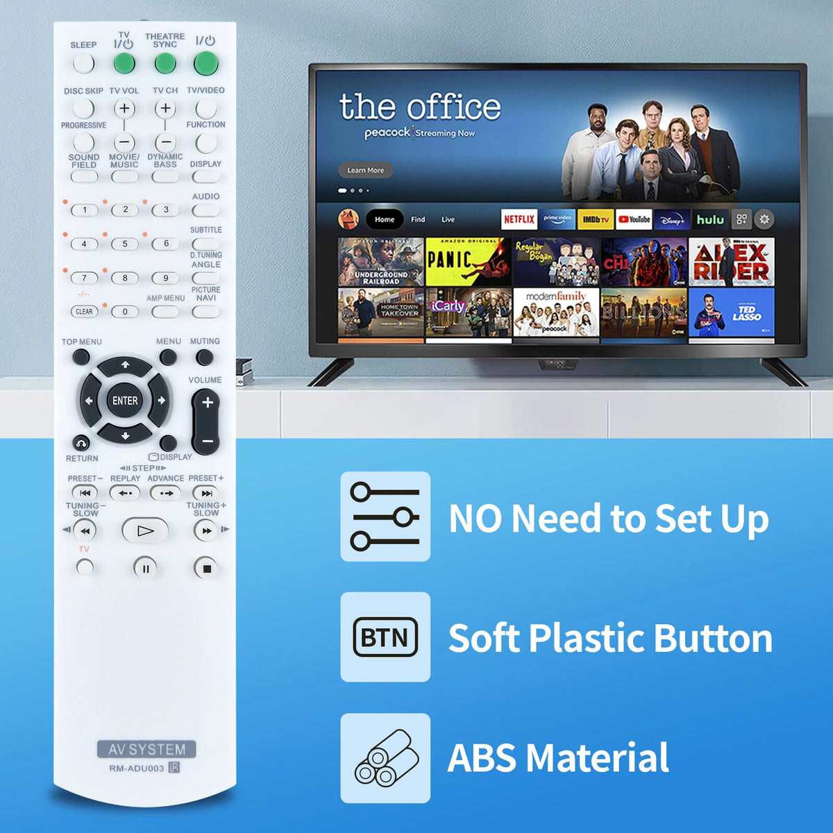 RM-ADU003 Remote Control For Sony AV System DAV-DX255 DAV-DX315 DAV-DZ110