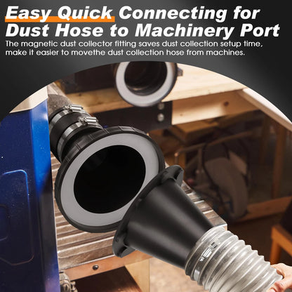 4" to 2.5" Magnetic Dust Collection Fittings for Woodwork Shop Vacuums...