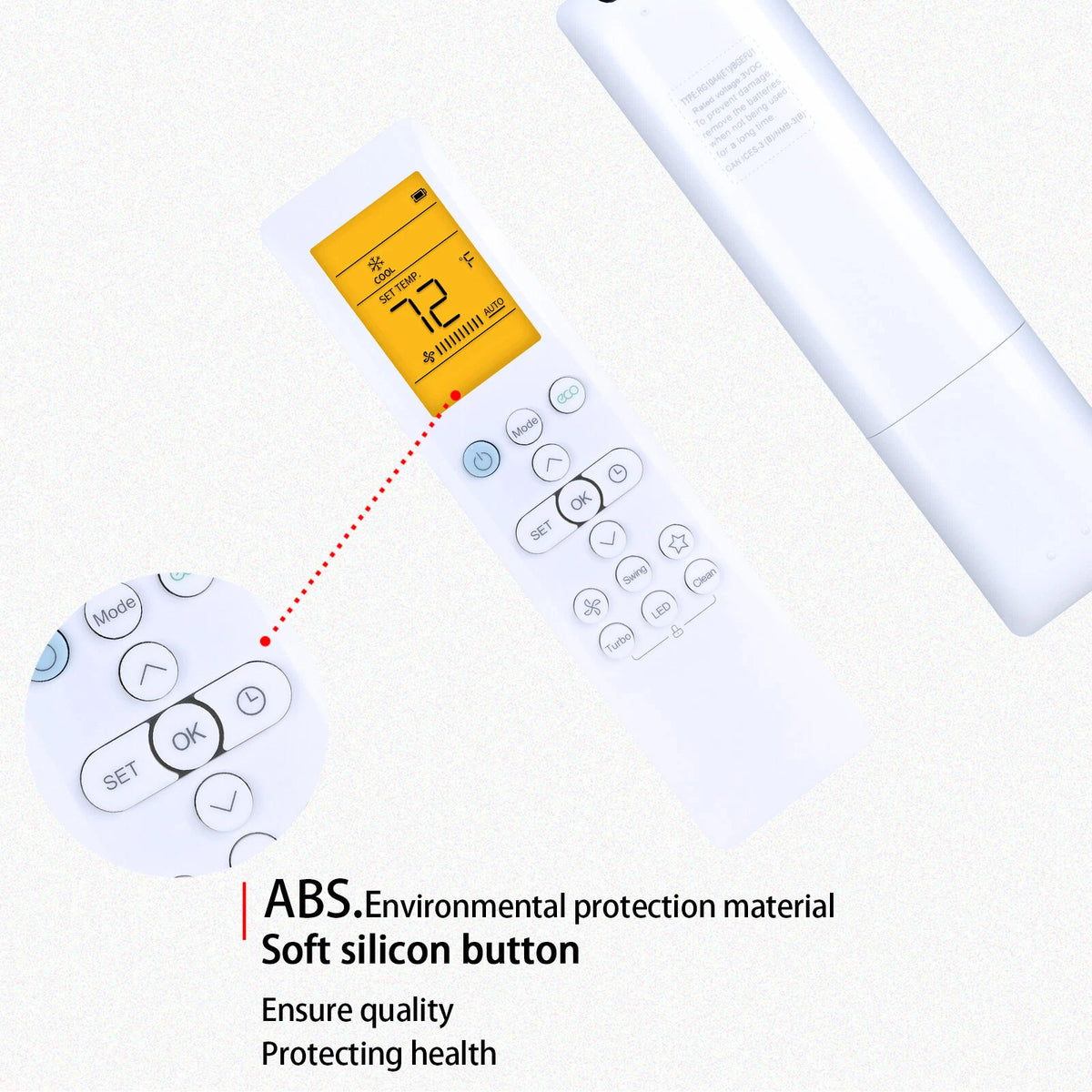 Remote Control For Senville LETO Series Mini Split Air Conditioner