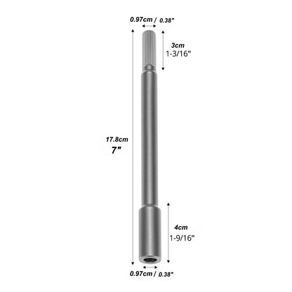 7 Inch Extension Rod Tool for 9.7mm Round Shaft Drill with Set Screws Hex Key