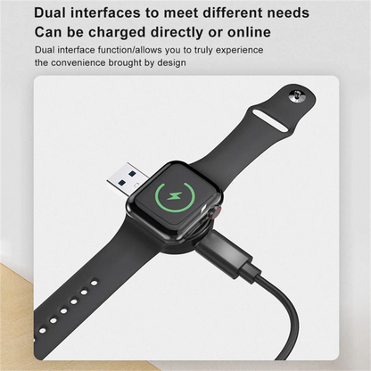 1Pc Black Wireless USB Type-C Charging Dock For Apple Watch 8 7 6 5 4 3 2 1