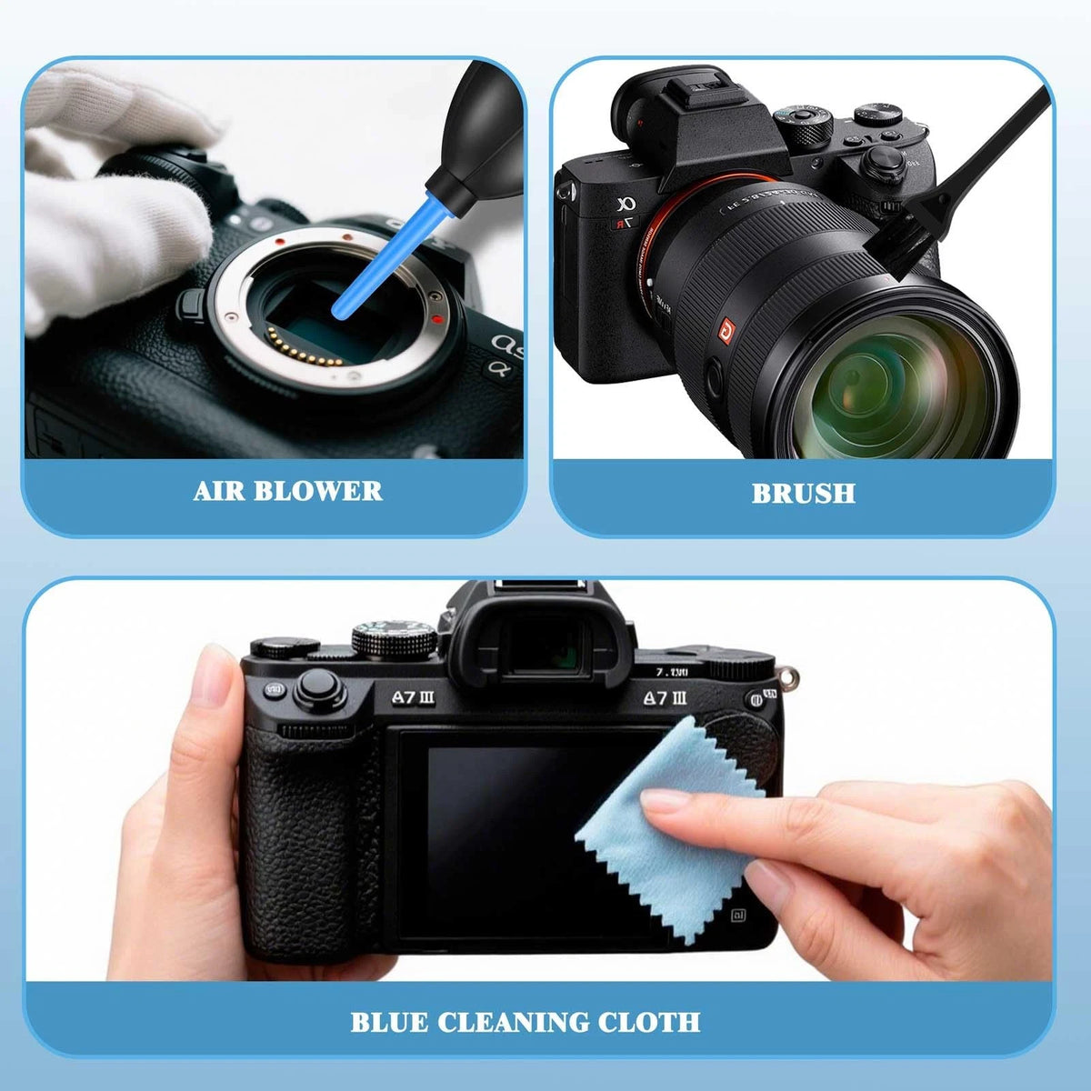 Camera Lens Cleaning kit，Camera Accessories，Camera Sensor and black