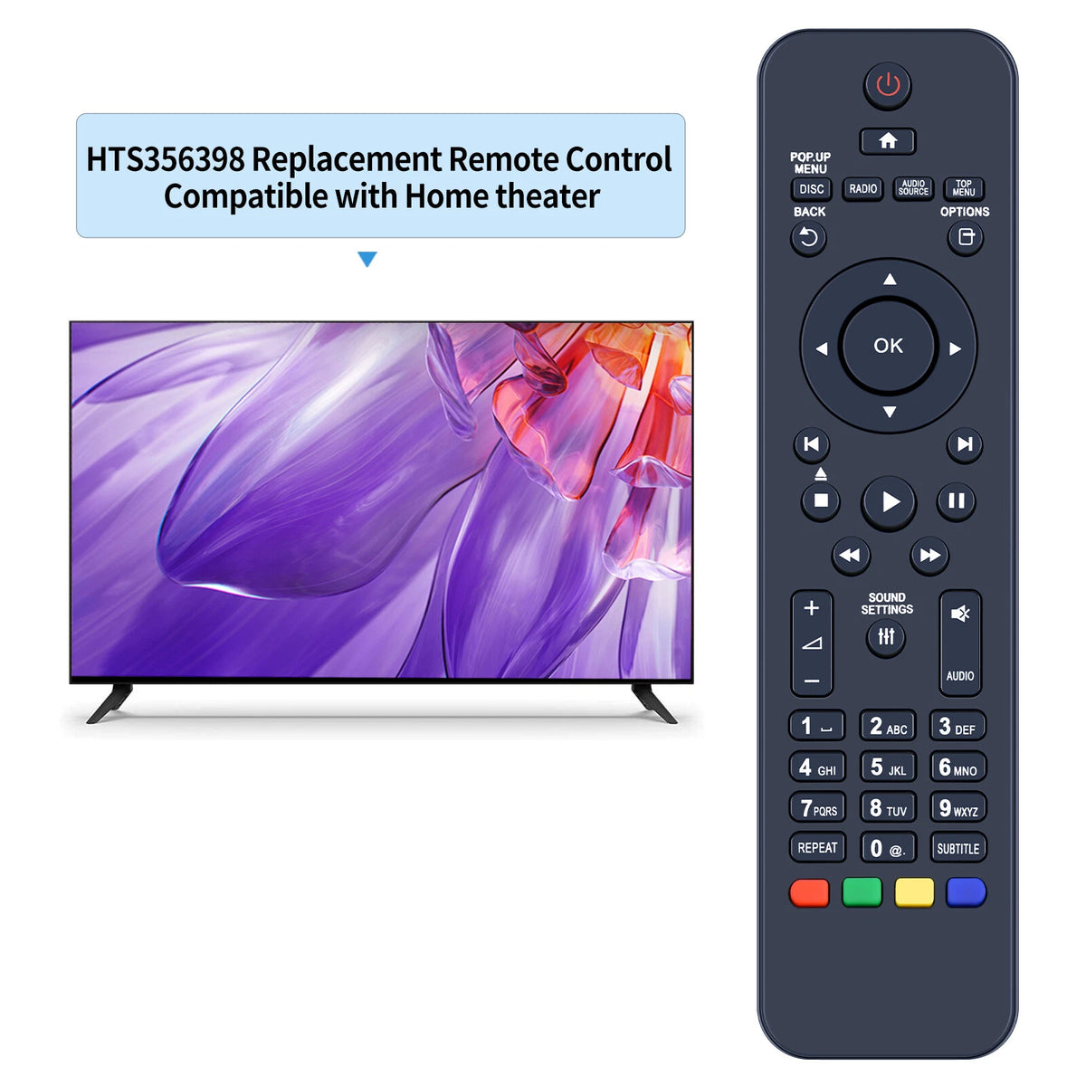Replacement Remote Control For Philips 5.1 Home theater HTS3563/98 HTS5563