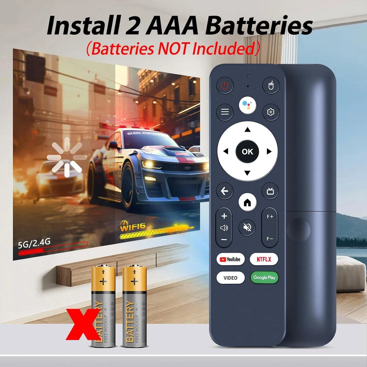 Remote Control For ZENTALITY Smart Projector A10 PLUS with Voice