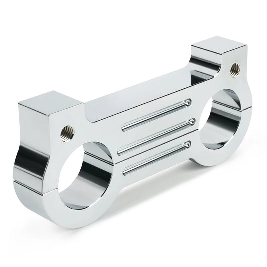 Chrome gauge relocation bracket for Harley-Davidson T-bars