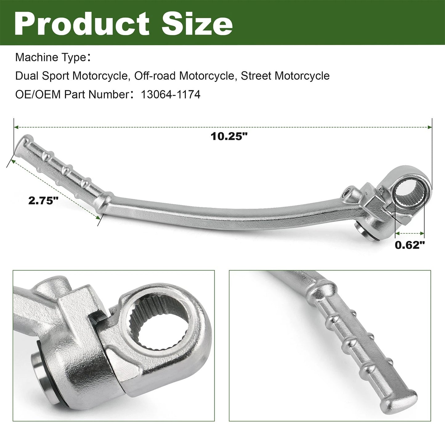 13064-1174 Kick Start Lever Assembly for Kawasaki KDX 200 220R Dirt Bike 1995-06