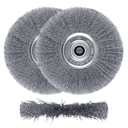 2Pcs 8 Inch Wire Wheel for Bench Grinder - ZORUNNA Brush Grinder,...