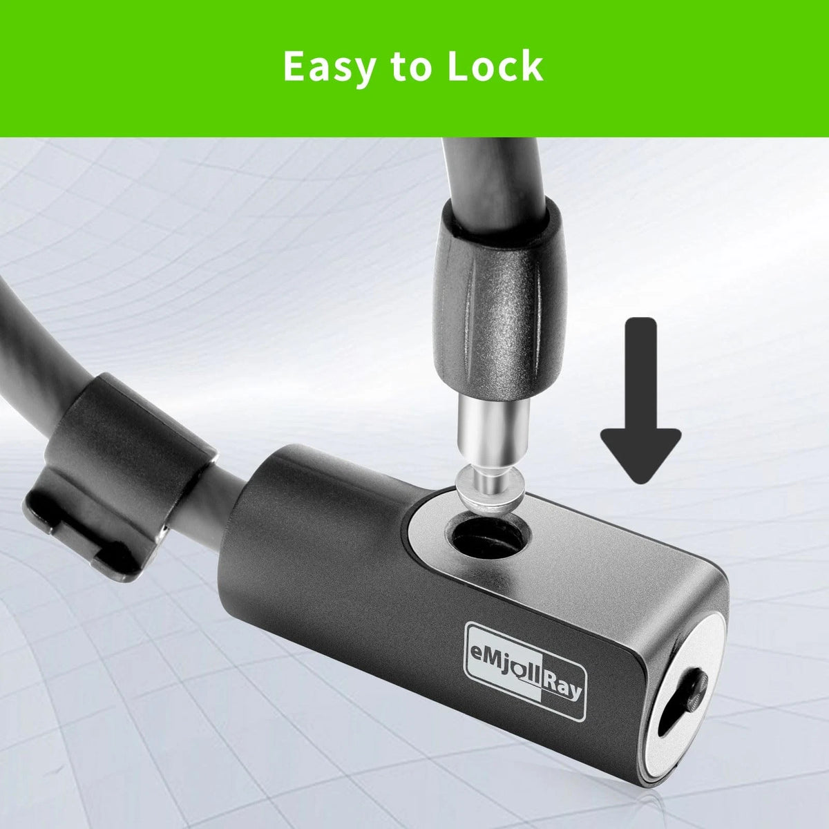 eMjollRay 4 Feet Scooter Lock - Anti Theft Cable with 4 Feet, Dark Grey