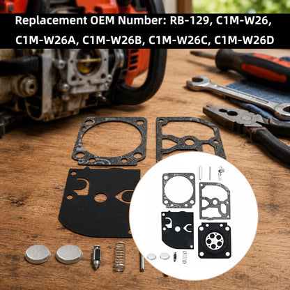 Carburetor Rebuild Repair Kit Fits Zama C1M-W26A/W26B/W26C RB-129 All Pieces