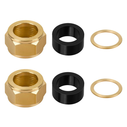 Sight Glass Steamer Parts 5/8" ID Gaskets, Washers, Brass Nuts Black, Gold