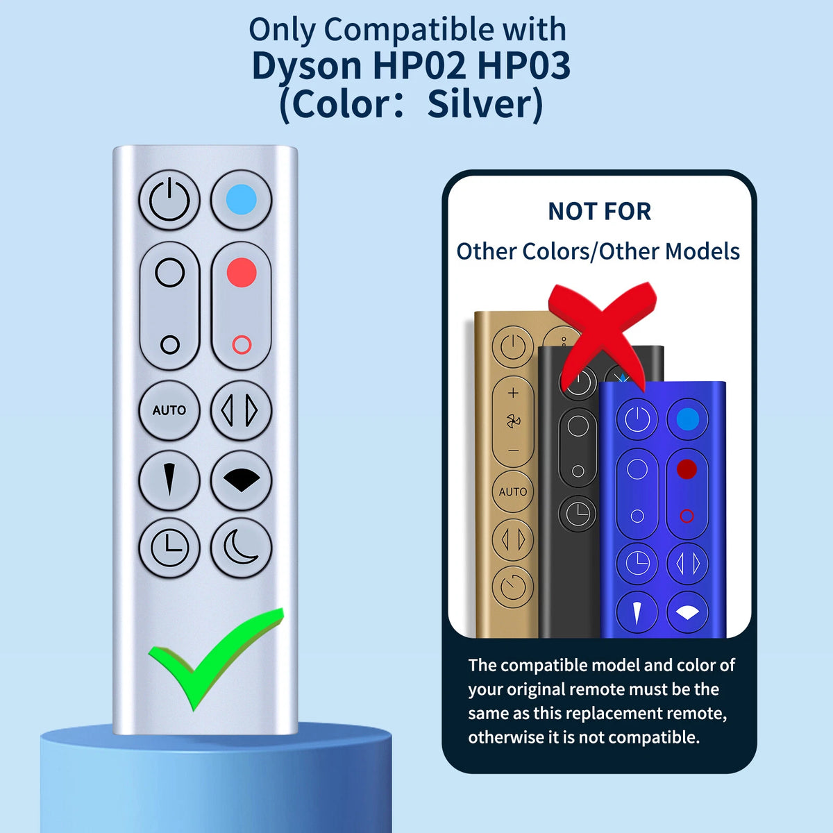 For Dyson HP02 HP03 Pure Hot+Cool Link Purifier Fan Heater Remote Control
