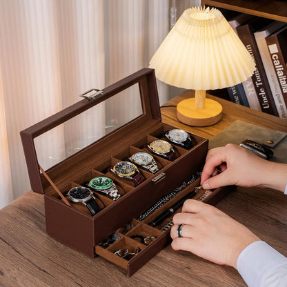 ProCase Watch Box, Fathers Day Gift for Dad, 6 Slot Watches 6-Slot, Espresso