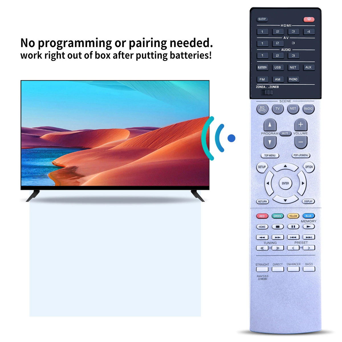 For Yamaha AV Receiver Remote Control RAV563 ZZ48380 RXA680 RX-A680