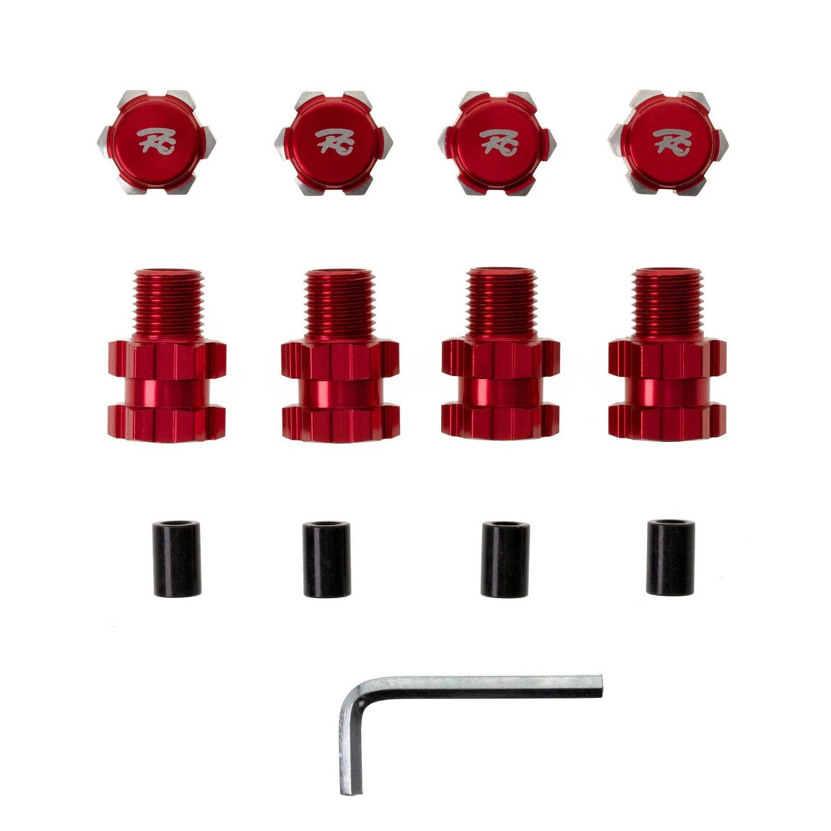 4Pcs Red 17mm Wheel Hex Hub Adapter 10mm Extension For Traxxas Maxx 1/10 RC Car-