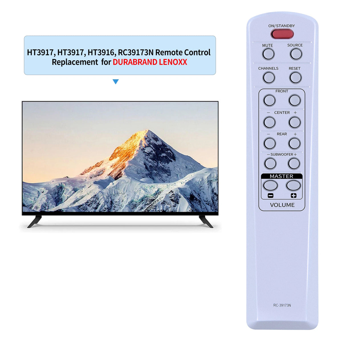 Remote Control For LENOXX HT3917, HT3917, HT3916, RC39173N