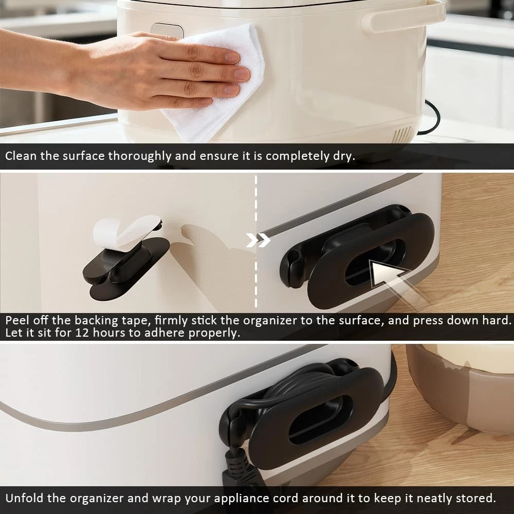 Baskiss 6 Pack Cord Organizer for Kitchen Appliances - Upgraded Oval, Black