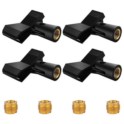 4 Pack Universal Adjustable Mic Clips for Stands, Wireless Microphone Holder...