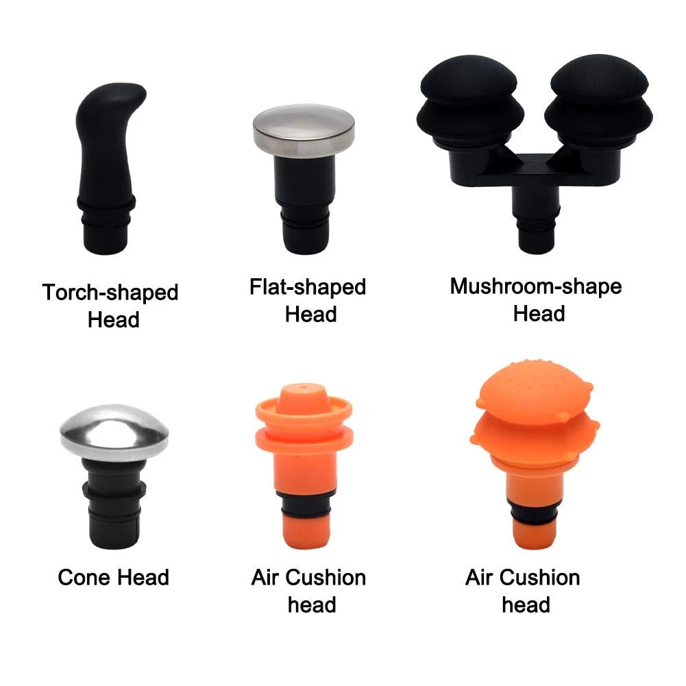 9Pcs Replaceable Massage Gun Heads - Deep Tissue free size, Black + Yellow