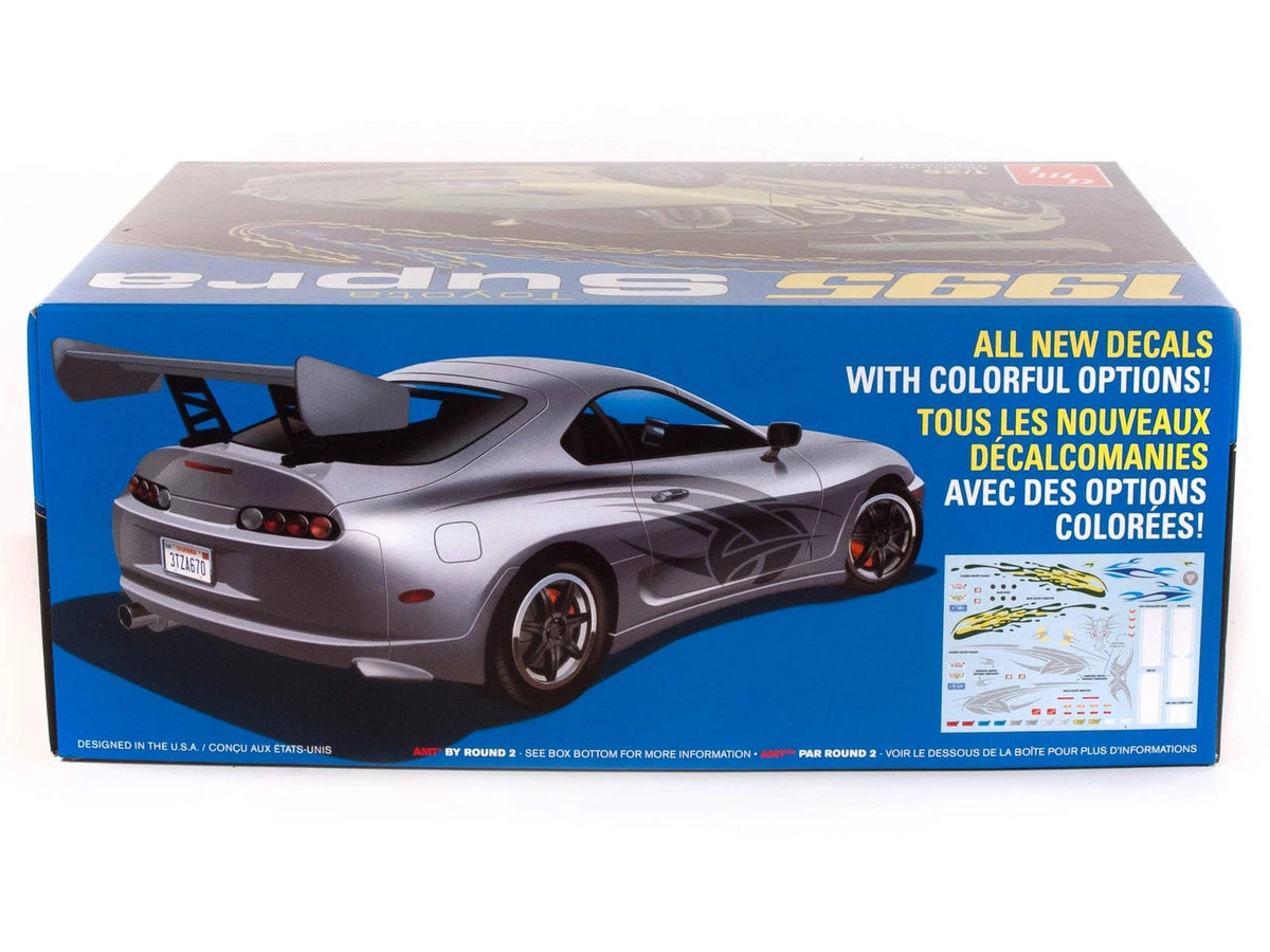 AMT 1995 Toyota Supra 1:25 Scale Model Kit 7 x 3.25 inches, Olive Green