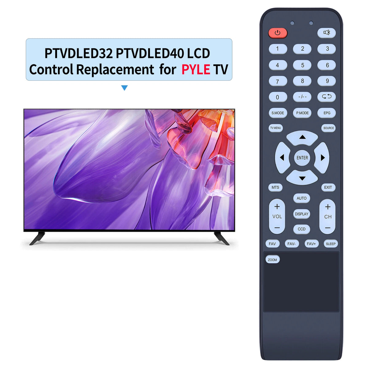 Remote Control For PYLE PTVDLED32 PTVDLED40 LCD LED HDTV TV DVD Player Combo