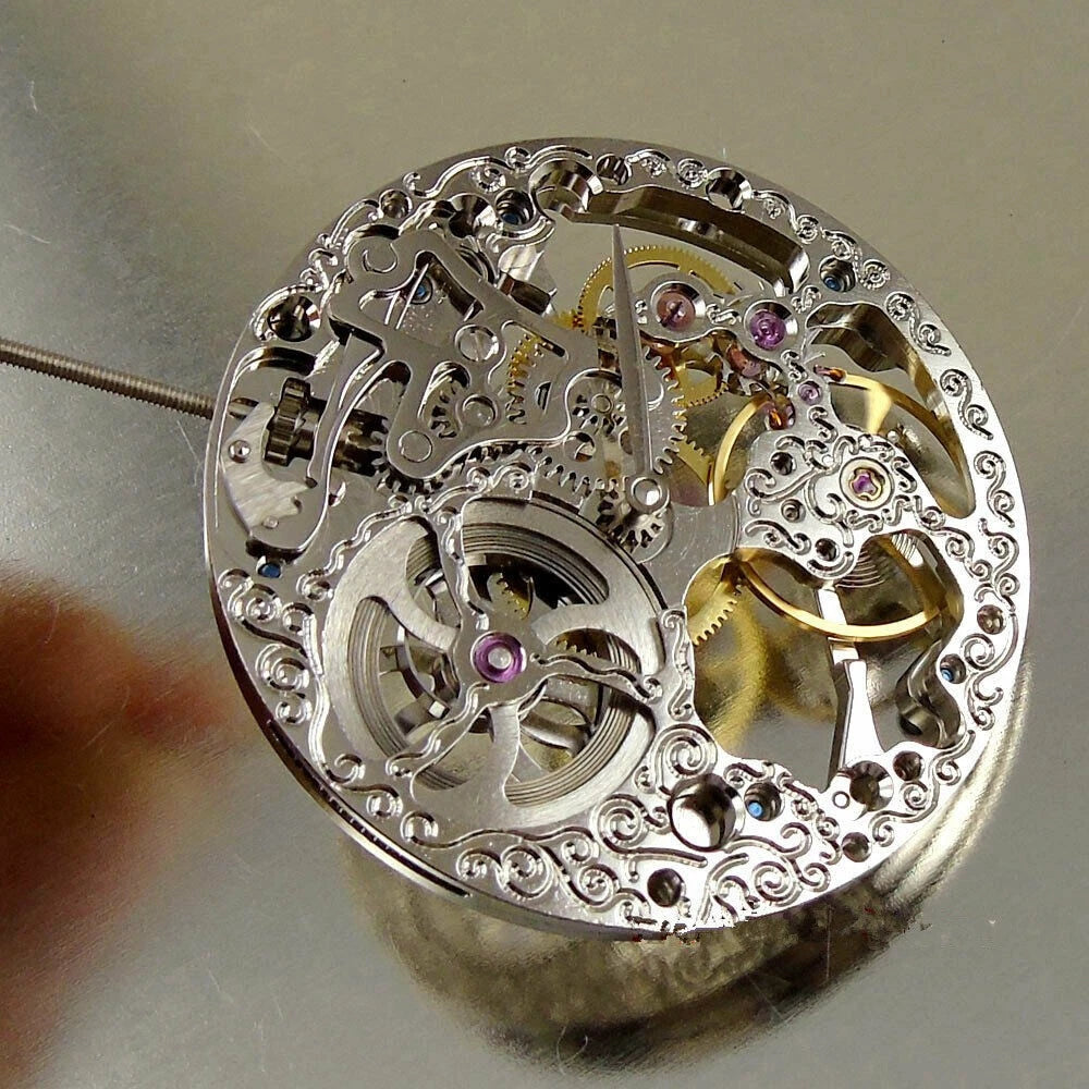 17 Jewels Hollow Manual Mechanical Watch Movement Small Seconds @ 6 For ETA 6498
