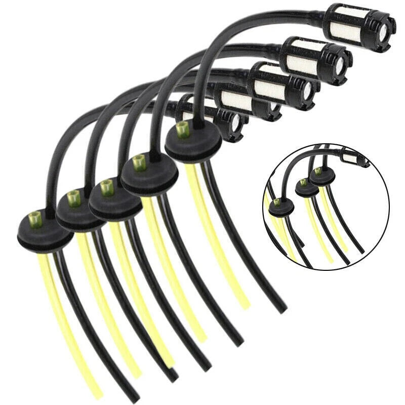 5Pcs Fuel Hose Pipe With Tank Filter For Strimmer Trimmer Brush Cutter Tool Kit